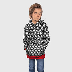 Толстовка-худи детская TES: White Pattern, цвет: 3D-красный — фото 2