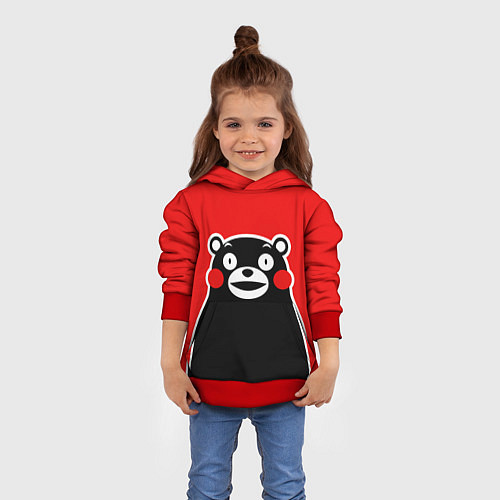 Детская толстовка Kumamon Smile / 3D-Красный – фото 4