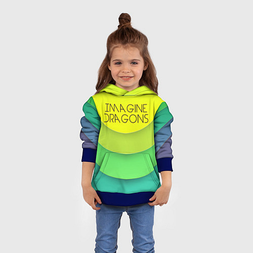 Детская толстовка Imagine Dragons: Lime Colour / 3D-Синий – фото 4