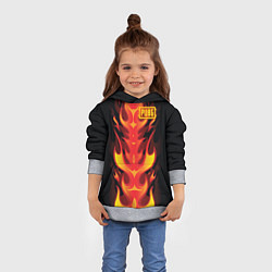 Толстовка-худи детская PUBG: Hell Flame, цвет: 3D-меланж — фото 2