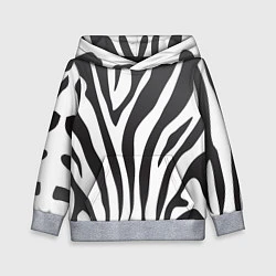 Толстовка-худи детская Африканская зебра, цвет: 3D-меланж