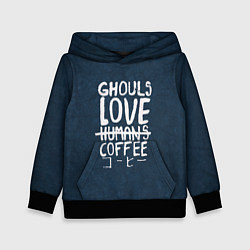 Толстовка-худи детская Ghouls Love Coffee, цвет: 3D-черный