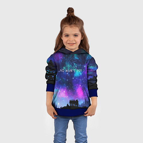 Детская толстовка No Man's Sky: Space Vision / 3D-Синий – фото 4