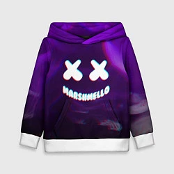 Толстовка-худи детская Marshmello: Violet Glitch, цвет: 3D-белый