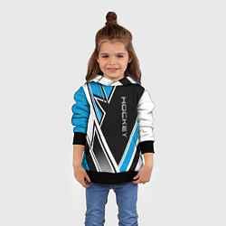 Толстовка-худи детская Hockey black blue white, цвет: 3D-черный — фото 2