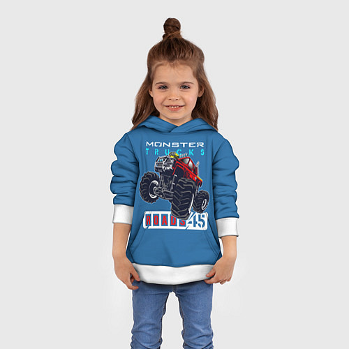 Детская толстовка Monster trucks / 3D-Белый – фото 4