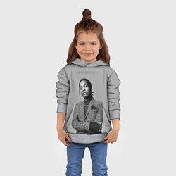 Толстовка-худи детская ASAP Rocky: Grey Fashion, цвет: 3D-меланж — фото 2