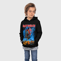 Толстовка-худи детская Iron Maiden: Great Britain Warriors, цвет: 3D-меланж — фото 2