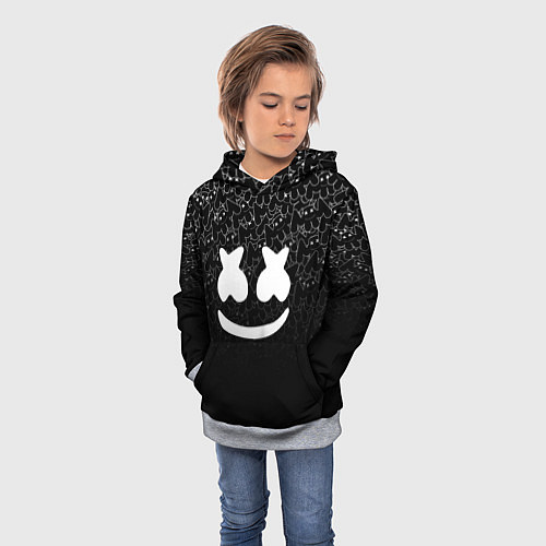 Детская толстовка Marshmello Black / 3D-Меланж – фото 3