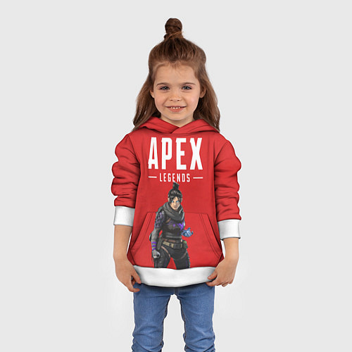 Детская толстовка Apex Legends: Red Wraith / 3D-Белый – фото 4