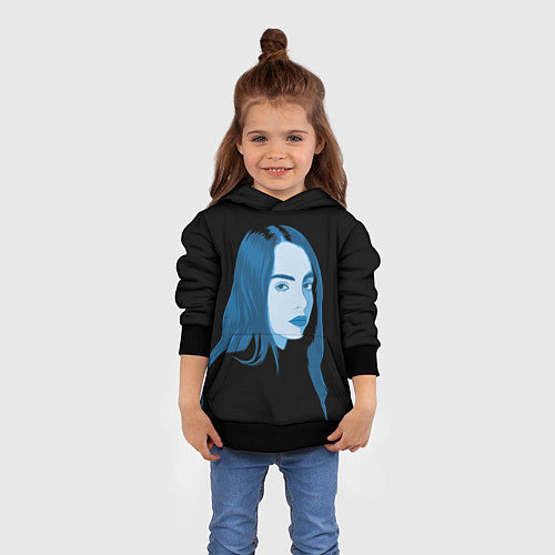 Детская толстовка Billie Eilish: Blue Style / 3D-Черный – фото 4