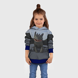 Толстовка-худи детская Фурия улыбается, цвет: 3D-синий — фото 2