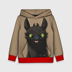 Толстовка-худи детская Как приручить дракона, цвет: 3D-красный