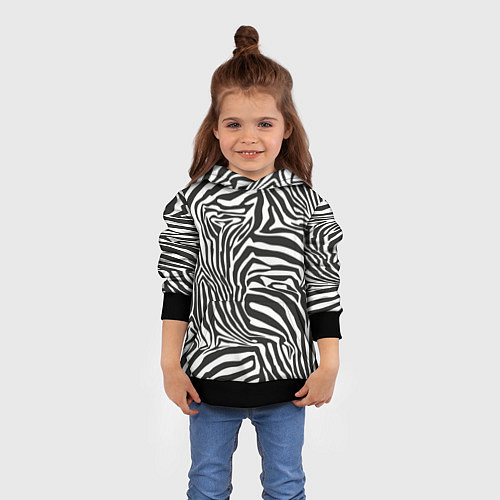 Детская толстовка Полосы шкура зебры / 3D-Черный – фото 4