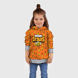 Толстовка-худи детская Brawl Stars: Orange Team, цвет: 3D-меланж — фото 2