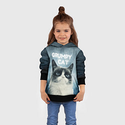 Толстовка-худи детская Grumpy Cat, цвет: 3D-черный — фото 2