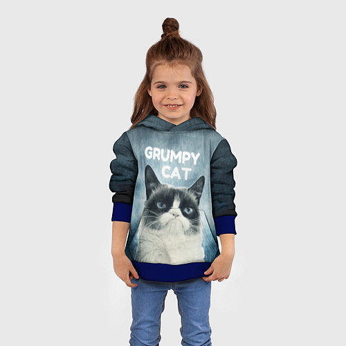 Детская толстовка Grumpy Cat / 3D-Синий – фото 4