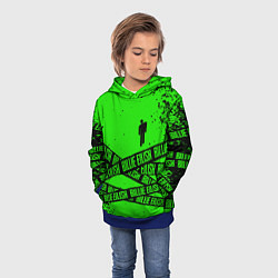 Толстовка-худи детская BILLIE EILISH: Green & Black Tape, цвет: 3D-синий — фото 2