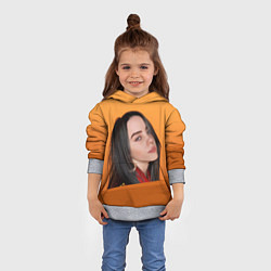 Толстовка-худи детская BILLIE EILISH: Orange Mood, цвет: 3D-меланж — фото 2