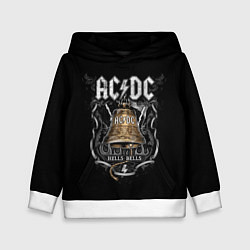 Толстовка-худи детская ACDC - hells bells, цвет: 3D-белый