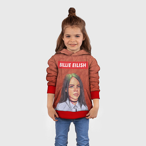 Детская толстовка Billie Eilish / 3D-Красный – фото 4