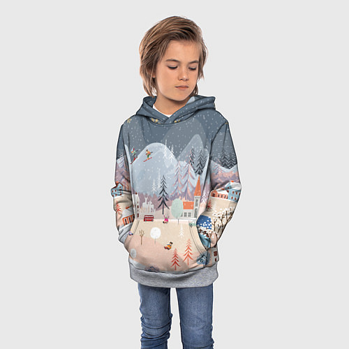 Детская толстовка Новогодние каникулы / 3D-Меланж – фото 3