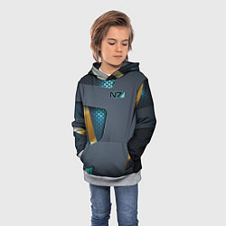 Толстовка-худи детская Mass Effect N7, цвет: 3D-меланж — фото 2