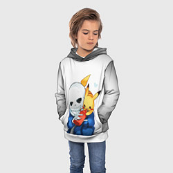 Толстовка-худи детская UNDERTALE, цвет: 3D-белый — фото 2