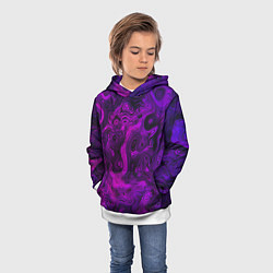 Толстовка-худи детская Abstract purple, цвет: 3D-белый — фото 2