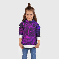 Толстовка-худи детская Abstract purple, цвет: 3D-белый — фото 2
