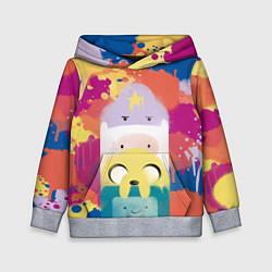 Толстовка-худи детская Adventure Time, цвет: 3D-меланж