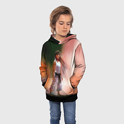 Толстовка-худи детская Girl, цвет: 3D-черный — фото 2