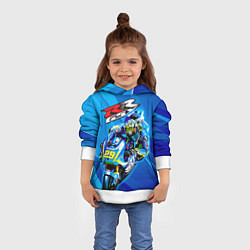 Толстовка-худи детская Suzuki MotoGP, цвет: 3D-белый — фото 2