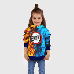 Толстовка-худи детская KIMETSU NO YAIBA, цвет: 3D-синий — фото 2