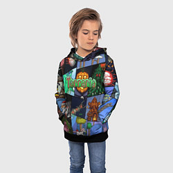 Толстовка-худи детская Terraria, цвет: 3D-черный — фото 2