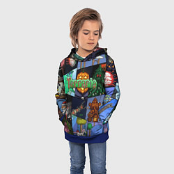 Толстовка-худи детская Terraria, цвет: 3D-синий — фото 2