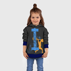 Толстовка-худи детская Wheight lifting, цвет: 3D-синий — фото 2