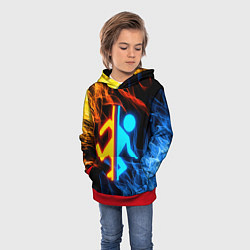 Толстовка-худи детская PORTAL, цвет: 3D-красный — фото 2