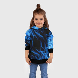 Толстовка-худи детская BLUE FIRE FLAME, цвет: 3D-черный — фото 2