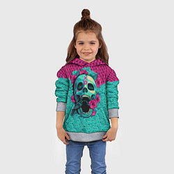 Толстовка-худи детская Неоновый череп, цвет: 3D-меланж — фото 2