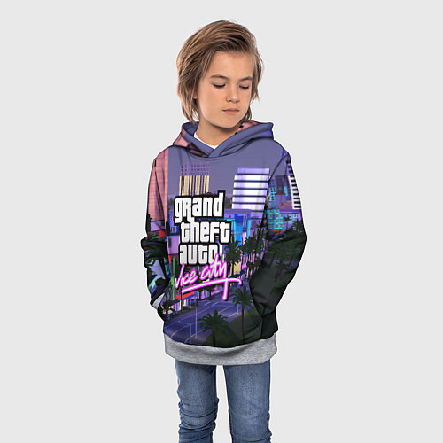 Детская толстовка Grand Theft Auto Vice City / 3D-Меланж – фото 3