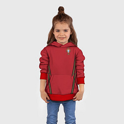 Толстовка-худи детская Portugal home EURO 2020, цвет: 3D-красный — фото 2