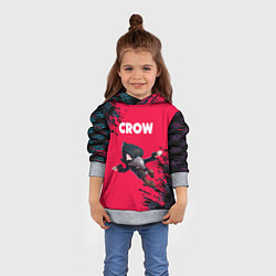 Толстовка-худи детская BRAWL STARS CROW, цвет: 3D-меланж — фото 2