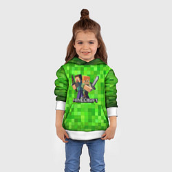 Толстовка-худи детская MINECRAFT, цвет: 3D-белый — фото 2