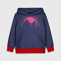 Толстовка-худи детская Mountain sunset, цвет: 3D-красный