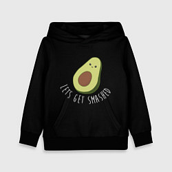 Толстовка-худи детская Авокадо, цвет: 3D-черный