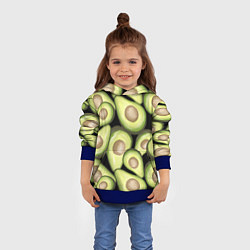 Толстовка-худи детская Avocado background, цвет: 3D-синий — фото 2