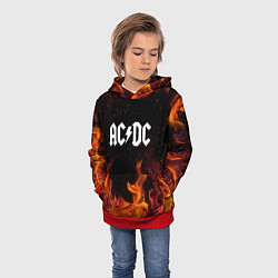 Толстовка-худи детская AC DC, цвет: 3D-красный — фото 2