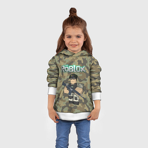 Детская толстовка Roblox 23 February Camouflage / 3D-Белый – фото 4