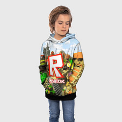 Толстовка-худи детская ROBLOX, цвет: 3D-черный — фото 2